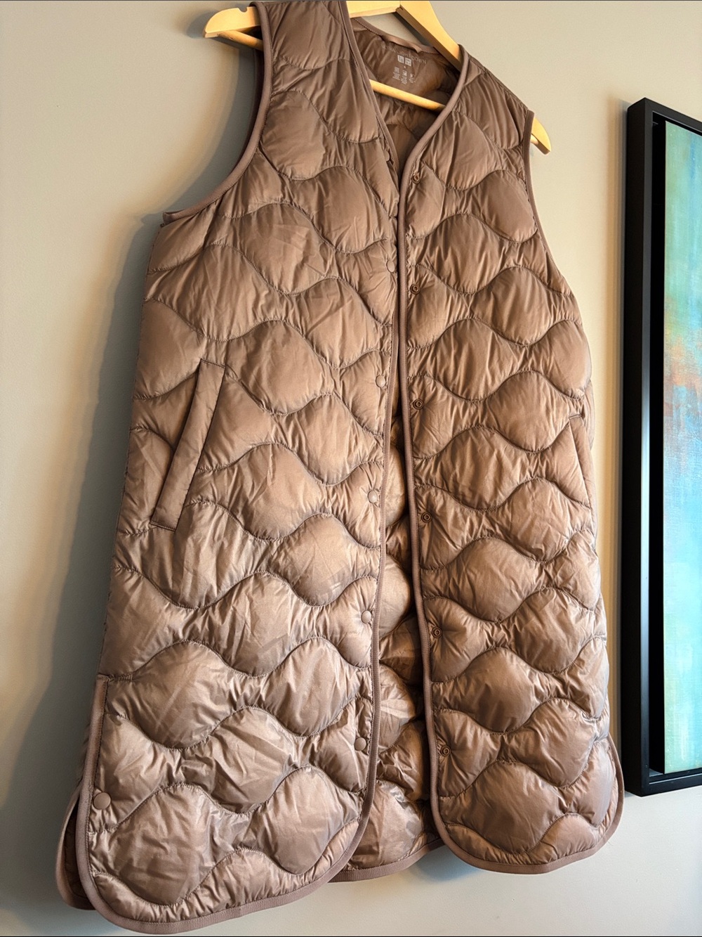 UNIQLO - Quilted Sleeveless Puffer Vest - Taupe